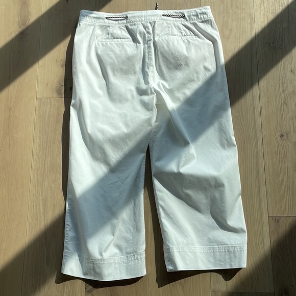 TALBOTS wide crop white drawstring pants - Picture 3 of 10